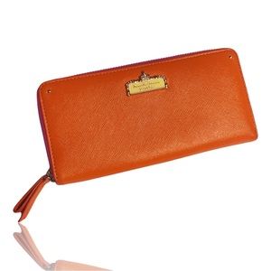 COPY - Leather Wallet ✨🍊Samantha Thavasa Orange 🍊 Fuchsia wallet